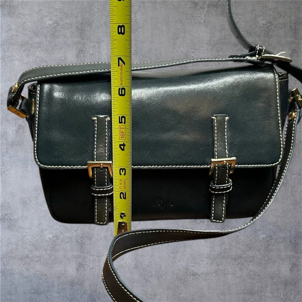 Monsac‎ Leather Satchel Bag Womens Medium Teal Green Buckle Crossbody